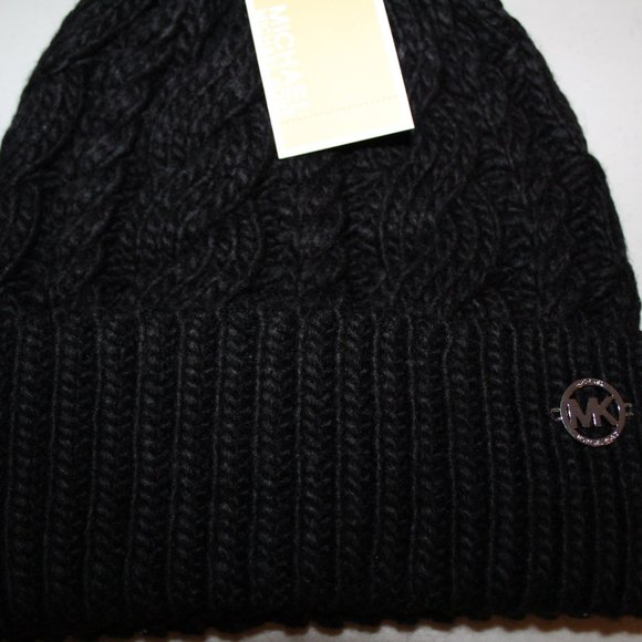 MICHAEL KORS CABLE KNIT POM BEANIE HAT ONE SIZE - Picture 2 of 4